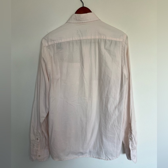 Club monaco embroidereid buttons down light pink shirt size medium - Picture 5 of 8